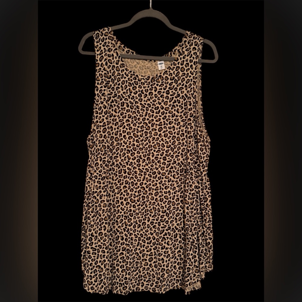 Old Navy Tan and Black Animal Print Dress